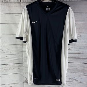 Nike Black White Dri-Fit v neck T-shirt